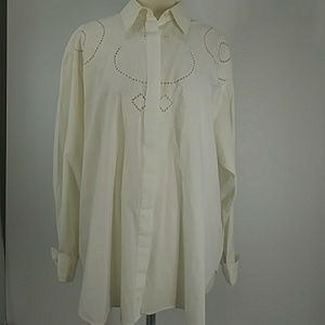Essential Elements white embroidered shirt-sz XL